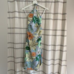 Lulus Tropical Floral Halter Dress